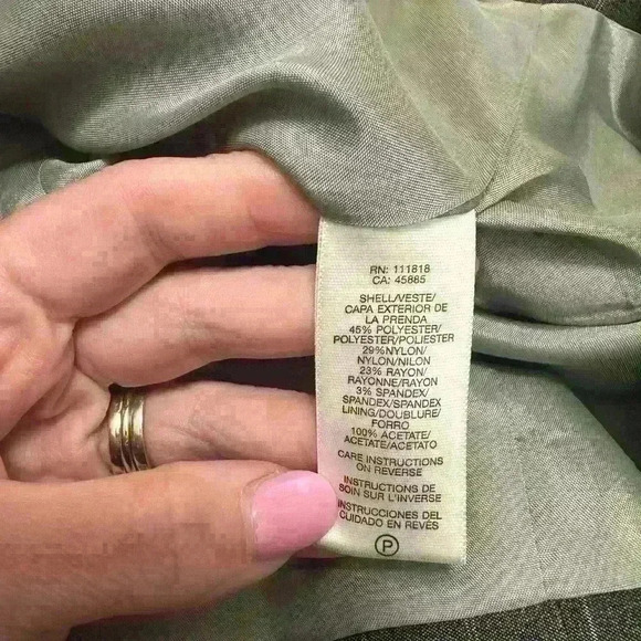 EUC Michael Kors Size 12 gray pinstripe fitted stretch blazer Item# 3C - Picture 5 of 7